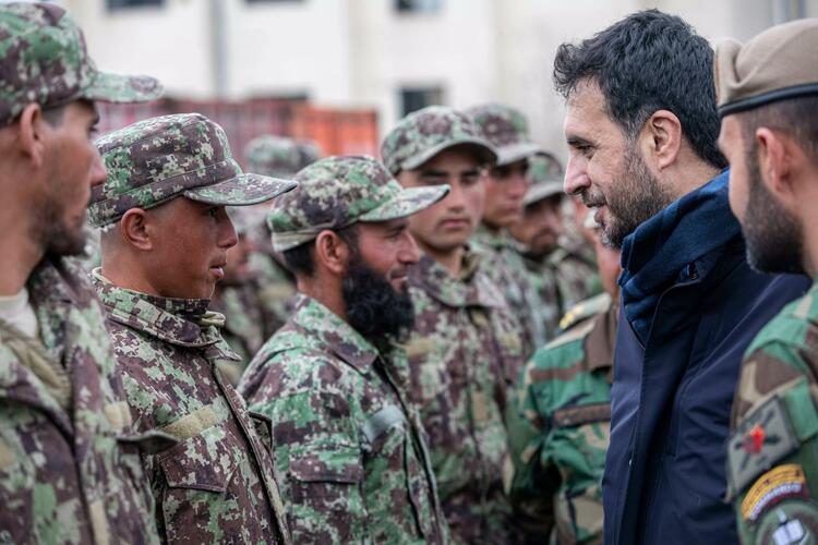 Afghan Defense Minister Asadullah Khalid meets with National Army trainees qhiqhhiqttiqzqkrt